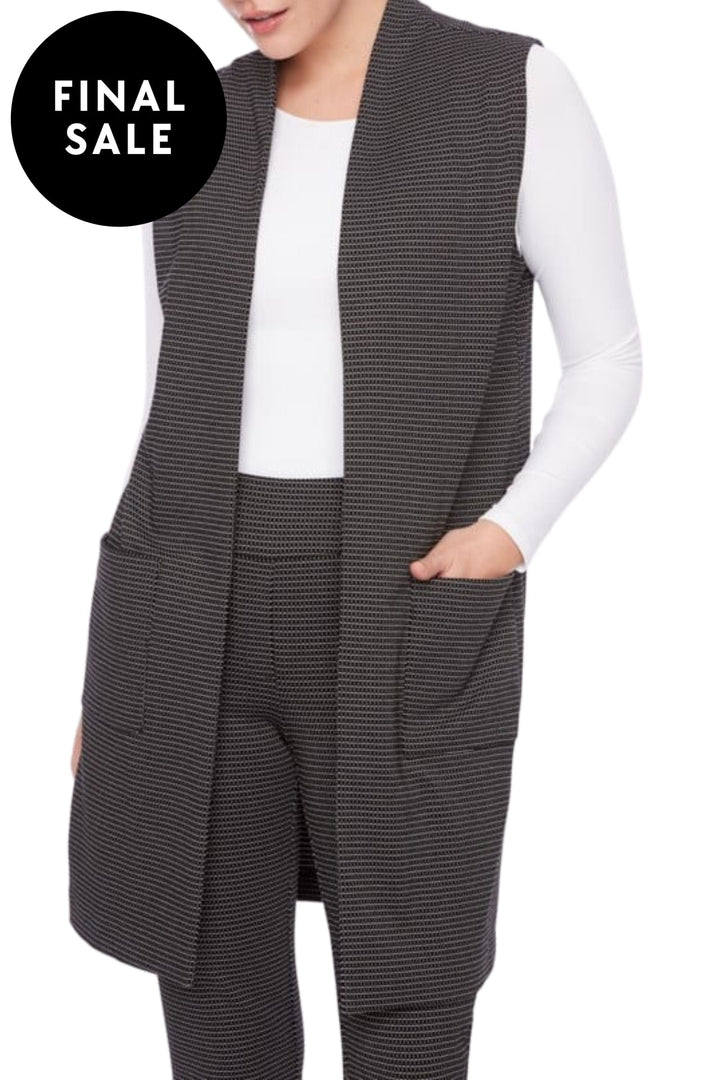 UP VEST CHECKER JACQUARD DUSTER VEST - 30356UP
