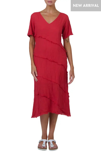 V-NECK DRESS - P167 S/M / CHILLI DRESS