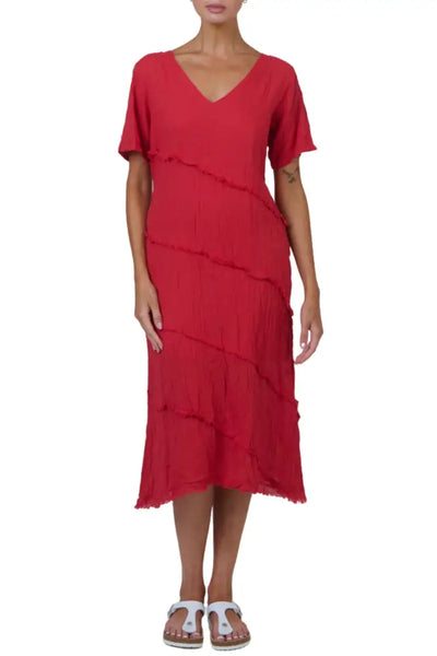 V-NECK DRESS - P167 S/M / CHILLI DRESS