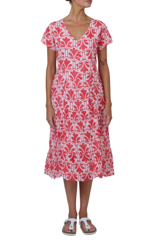 V-NECK DRESS - P82 S/M / CHILLI DRESS