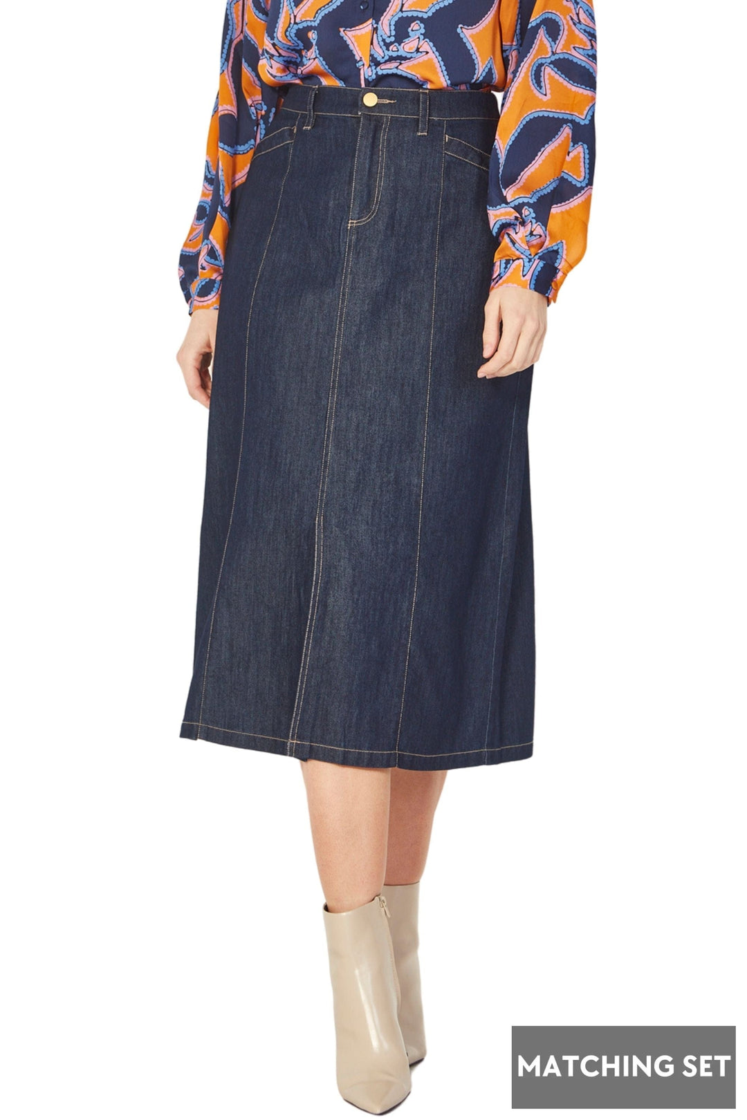 VERGE SKIRT DARK-DENIM / 8 STEVIE SKIRT - 9544BR