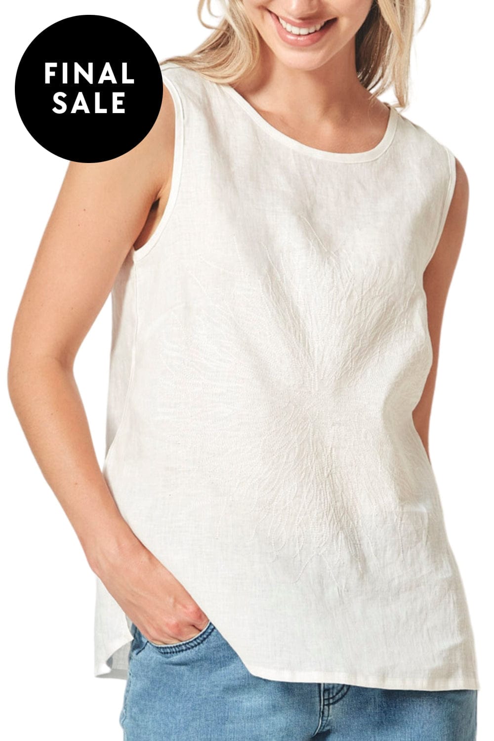 VERGE TANK TOP XS / WHITE SUNSET TANK - 9287WT