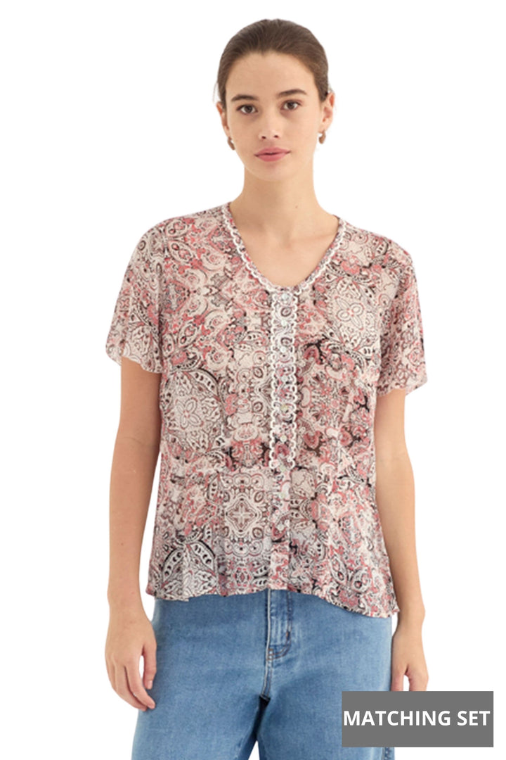 VERGE TOP PRINT / XS GYPSY TOP - 1288NB