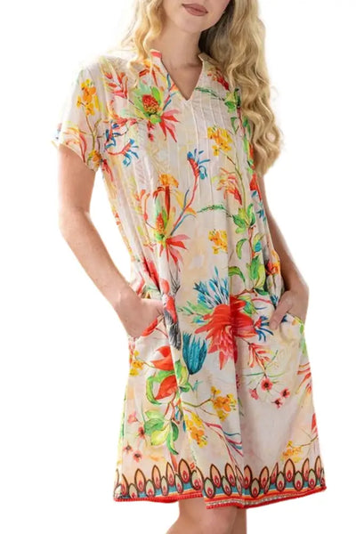WARATAH PINTUCK DRESS - SDR-1768-WTA DRESS