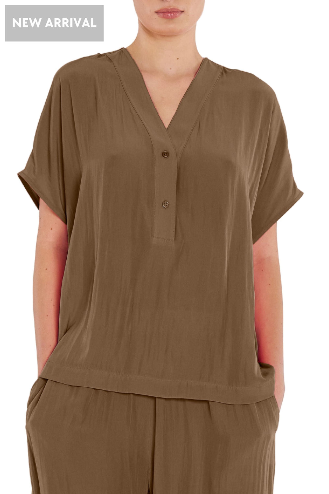 WEDGE TAB SHELL TOP - F678804 - 8 / CHESTNUT - TOP