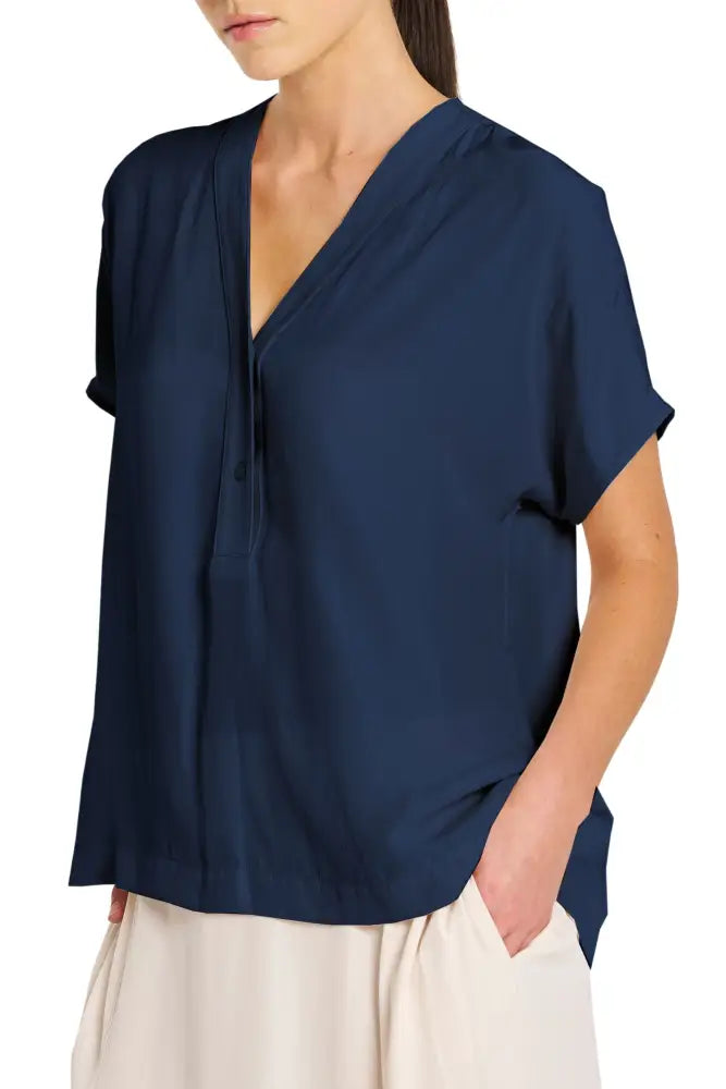WEDGE TAB SHELL TOP F678804 8 / NAVY TOP
