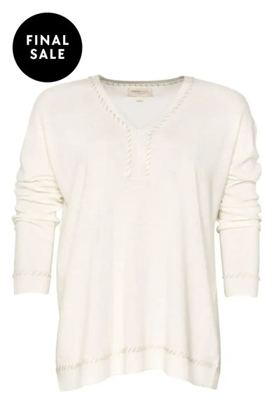 WHIPPED UP V SWEATER - MSK153 XS / WINTER-WHITE JUMPER