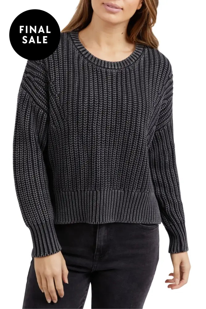 WINNIE KNIT CREW - 5532025 8 / BLACK TOP