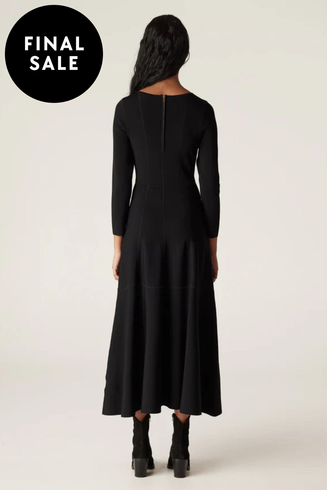 CABLE DRESS WINTER CREPE BODICE DRESS - CAW24119