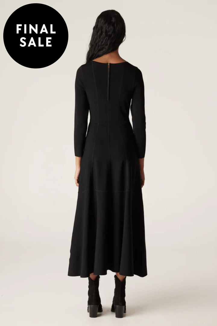 CABLE DRESS WINTER CREPE BODICE DRESS - CAW24119