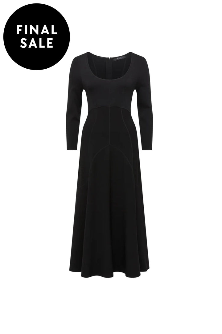 CABLE DRESS WINTER CREPE BODICE DRESS - CAW24119
