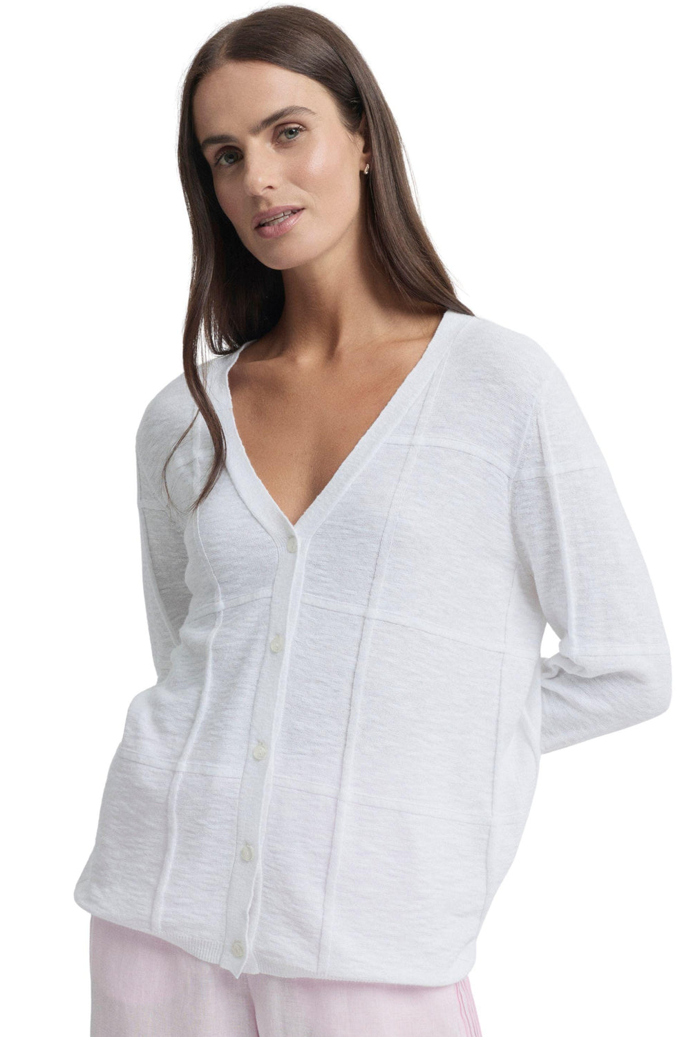 YARRA TRAIL CARDIGAN XS / WHITE OBSCURITY KNIT CARDI - YTWN7789