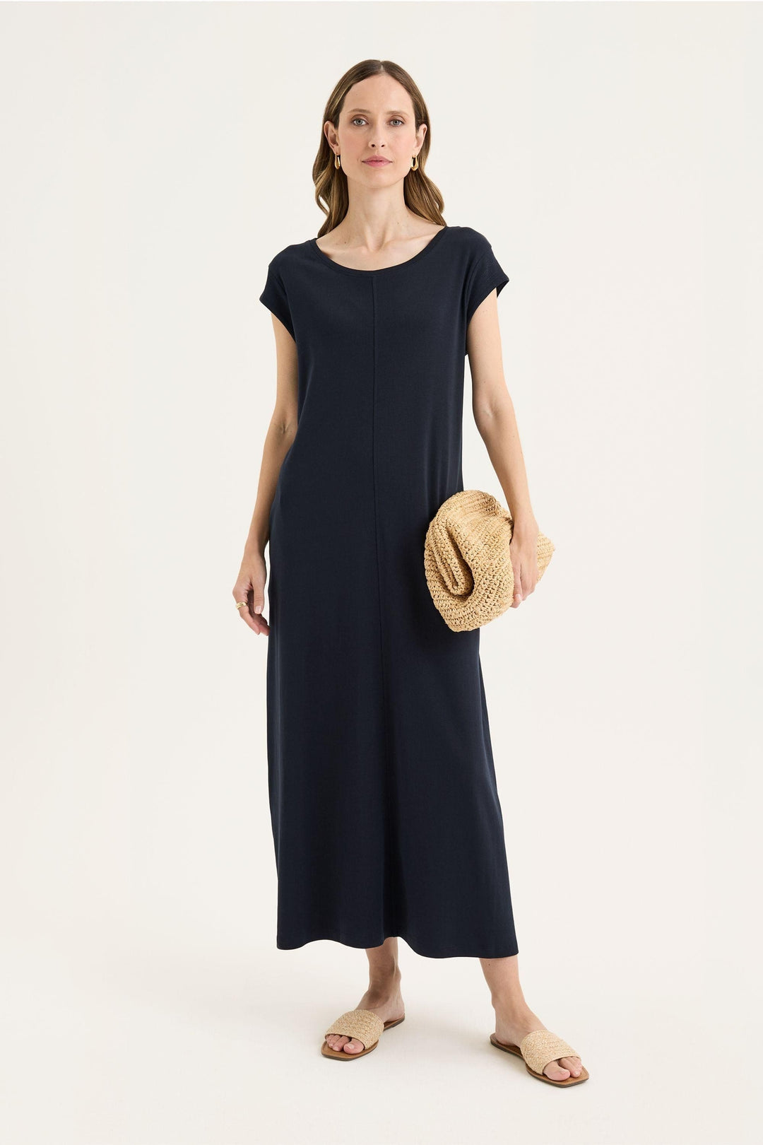 YARRA TRAIL DRESS XS / NAVY SOLITUDE DRESS - YTWN9620