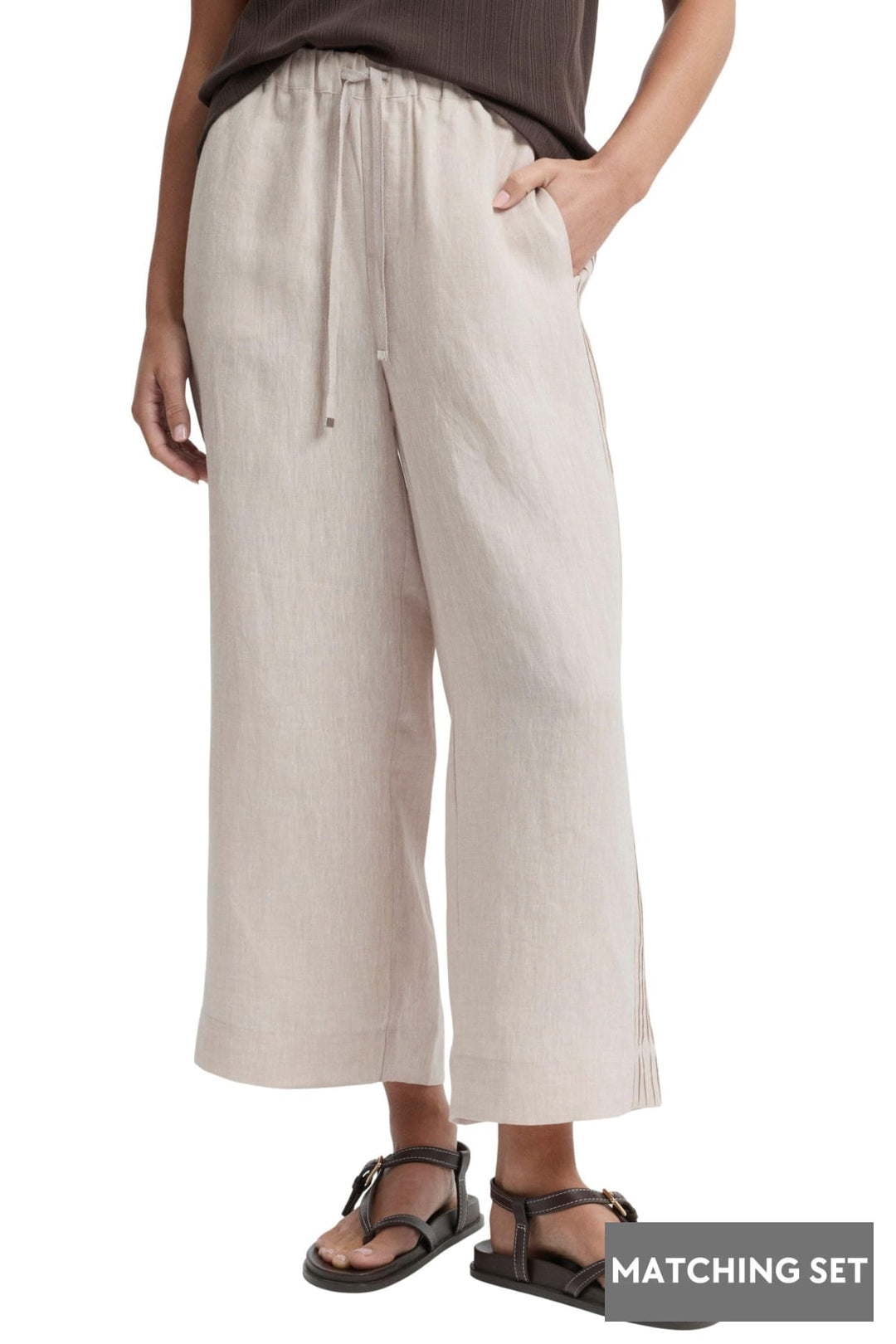 YARRA TRAIL PANTS 8 / PEBBLE TIRARI PINTUCK PANT - YTWN8064