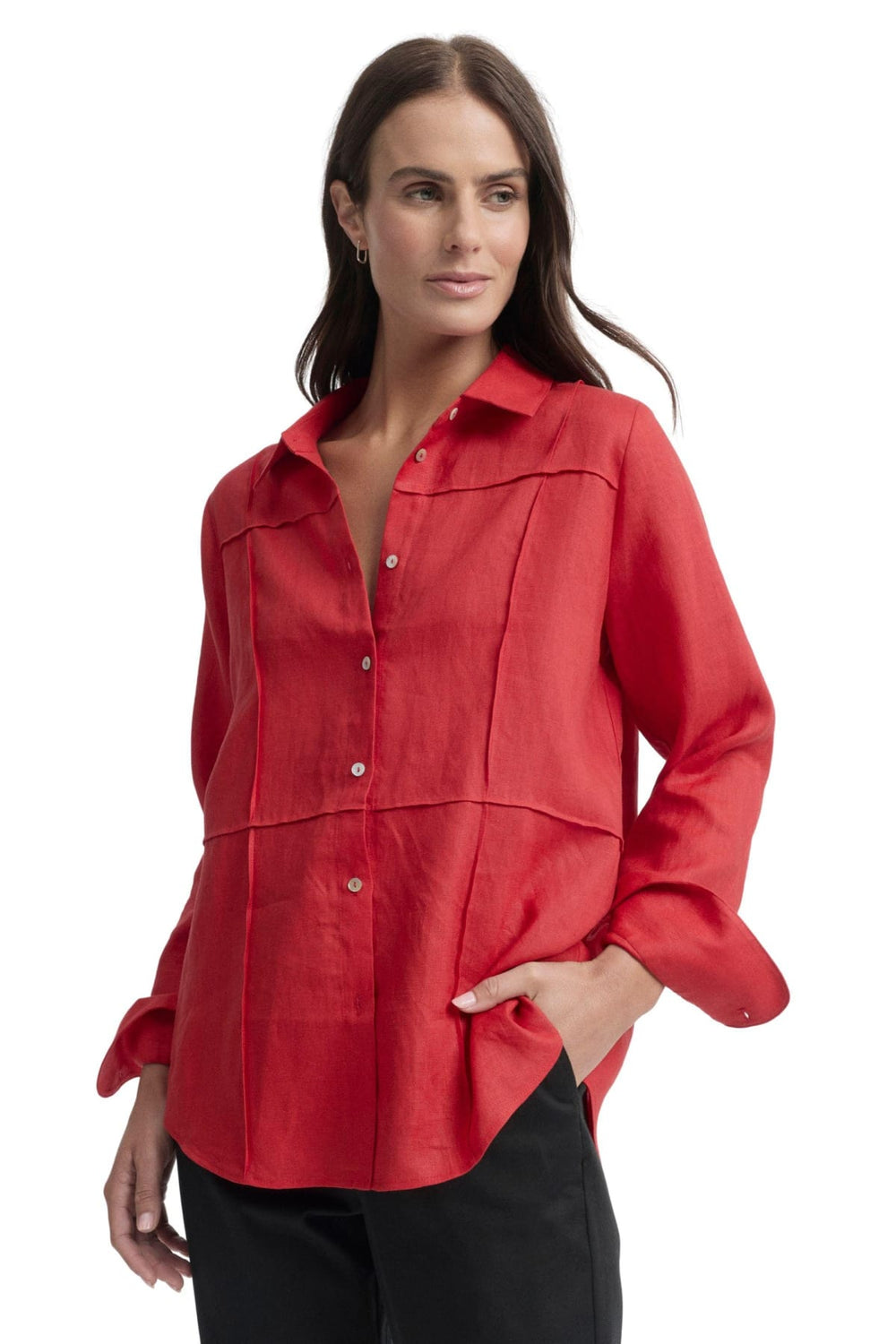 YARRA TRAIL SHIRT 8 / CHILLI TIRARI PINTUCK SHIRT - YTWN4383