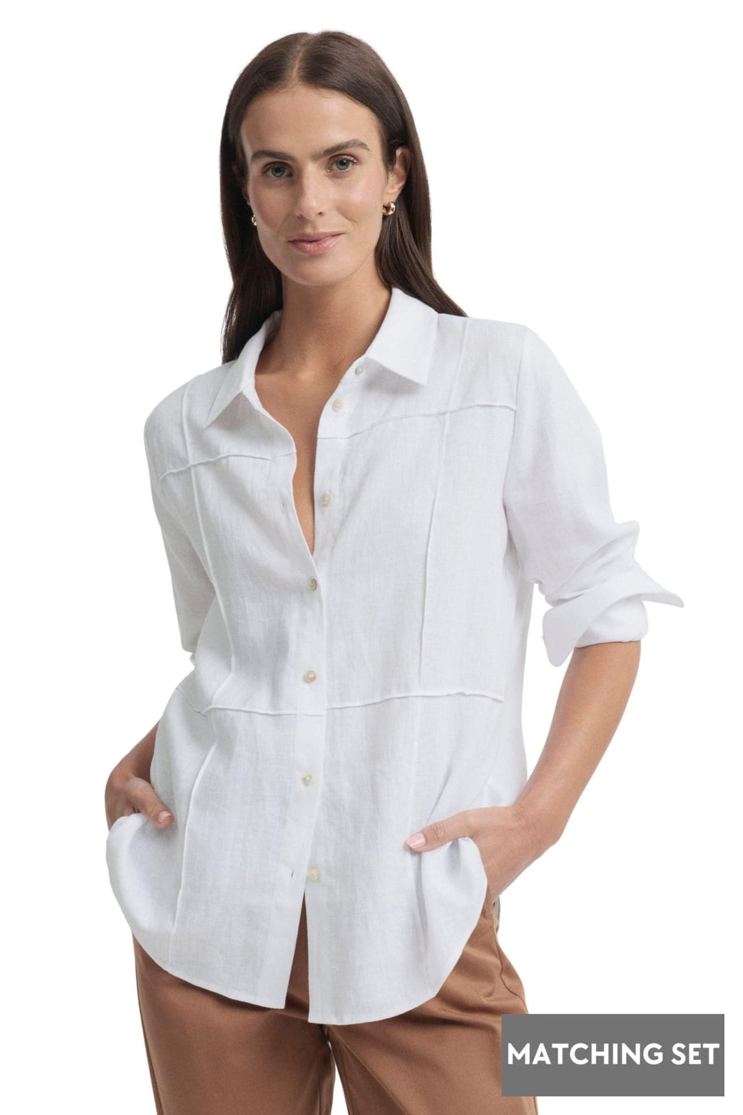 YARRA TRAIL SHIRT 8 / WHITE TIRARI PINTUCK SHIRT - YTWN4383