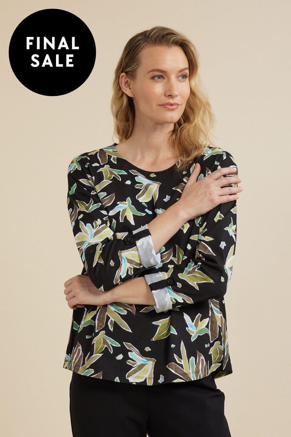 YARRA TRAIL TOP LEAF CRYSTAL PRINT TEE - YT24W7481