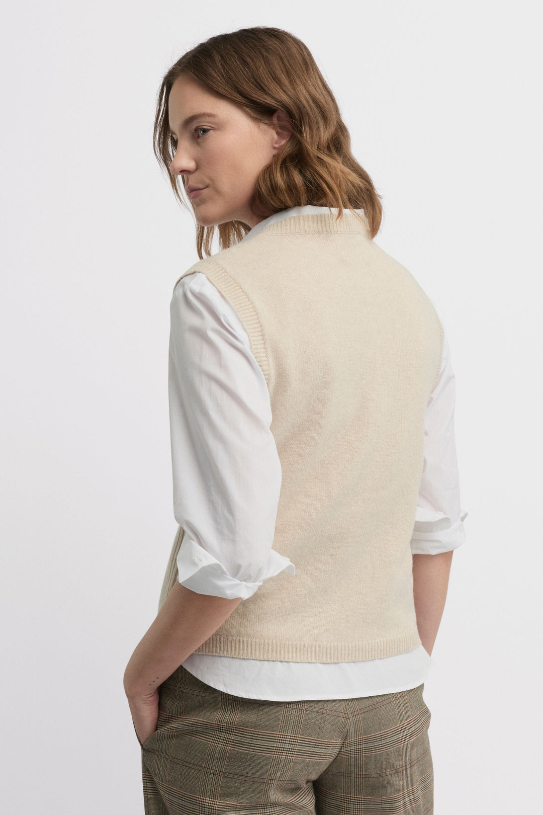 YARRA TRAIL VEST SHAFT KNIT VEST - YTWN7762