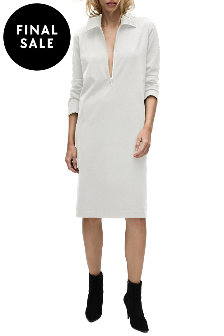 MELA PURDIE DRESS 8 / WINTER-WHITE ZIP COLLAR DRESS - F0953374