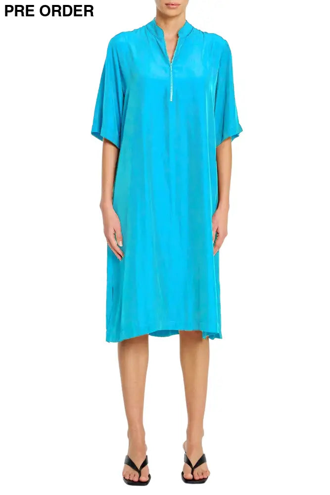 ZIP PLAZA DRESS - F673034 8 / CERULEAN DRESS