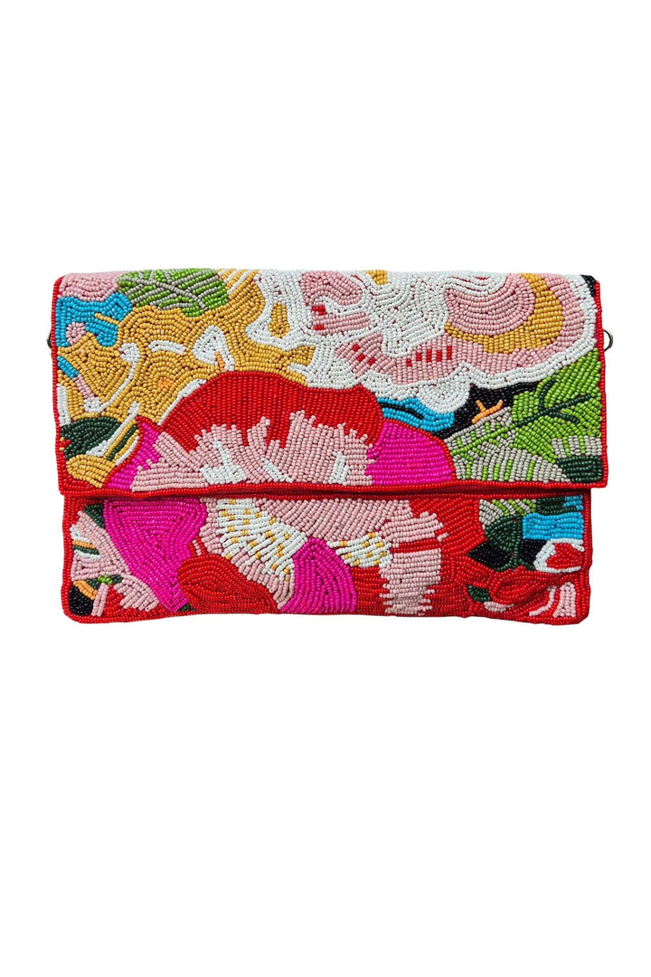 ZODA BAG RED BEADED BAG - SC78