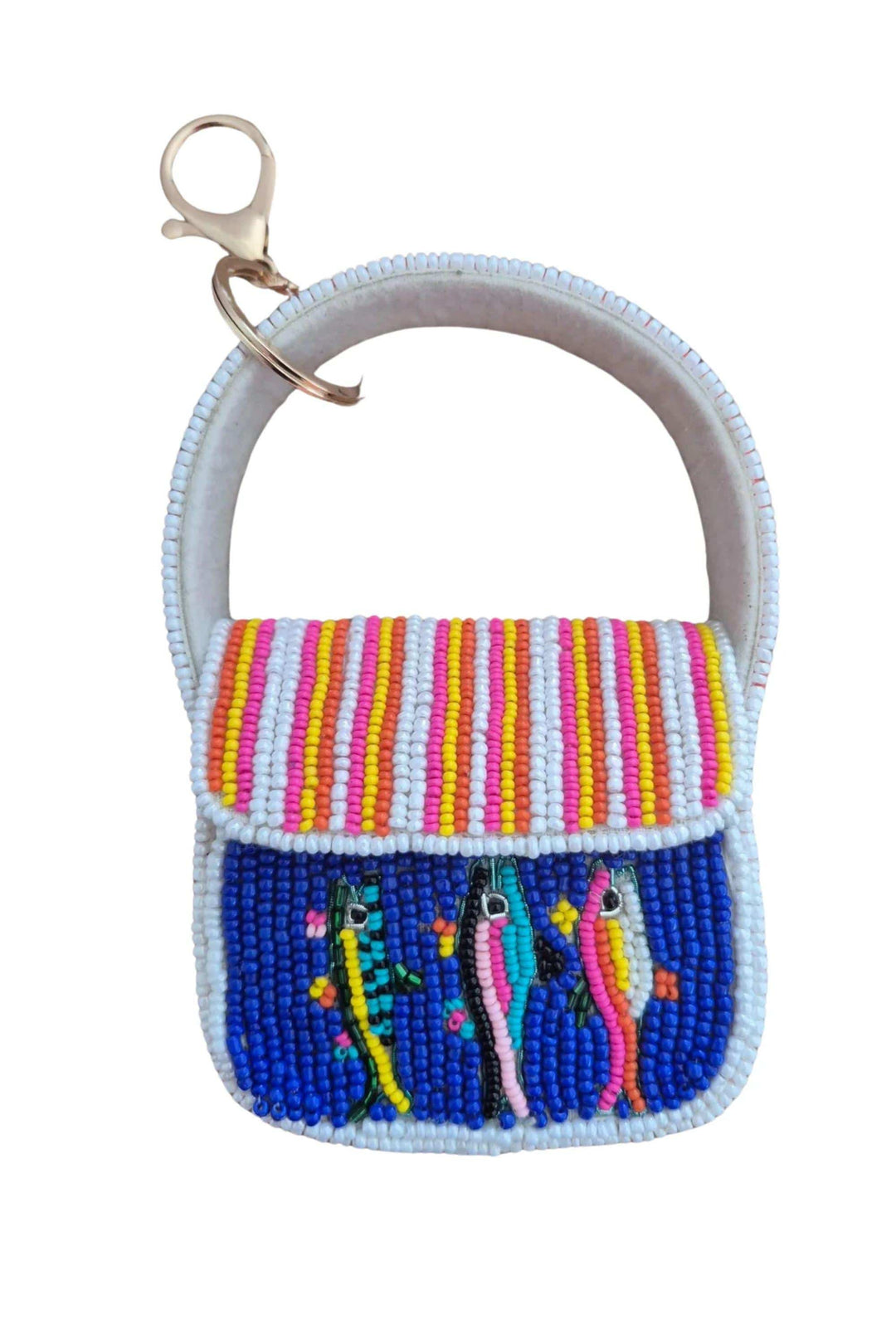 ZODA GIFTWARE MULTI MINI BEADED HANDBAG KEYCHAIN - SKBG2937