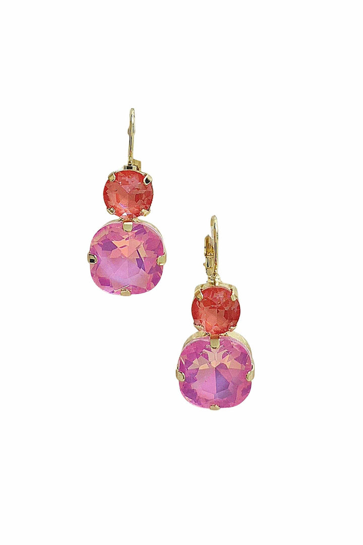 ZODA JEWELLERY PINK DROP GEM EARRING - BW22013