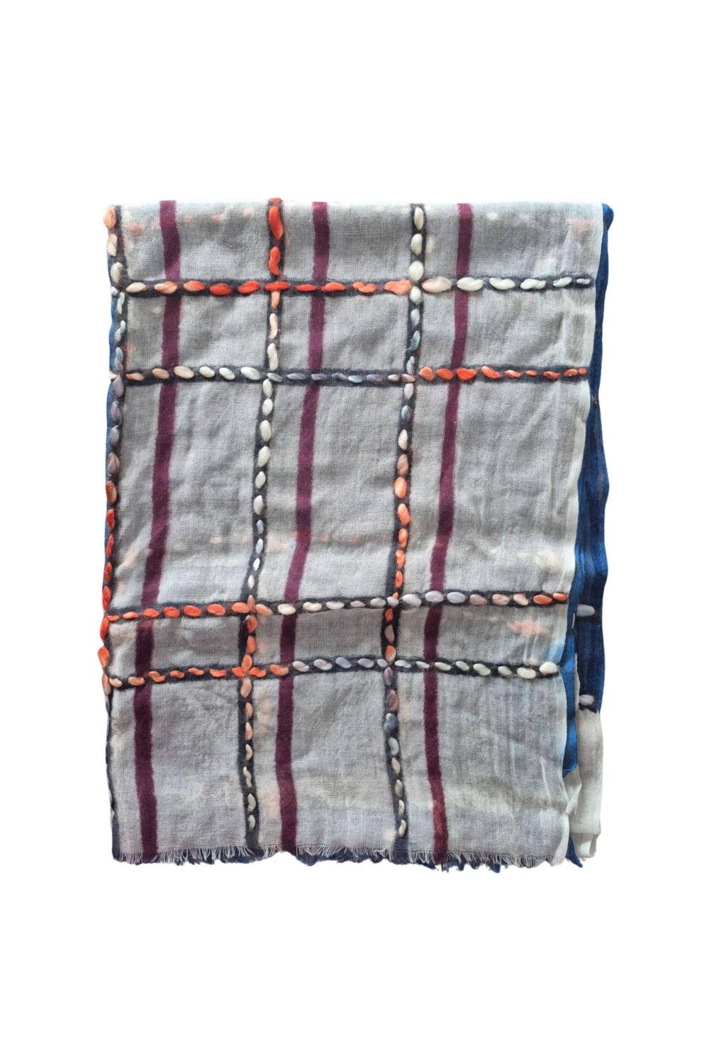ZODA SCARF GREY-MULTI PURE WOOL SCARF - RC02