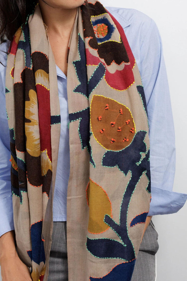 ZODA SCARF PINK-BLUE PURE WOOL SCARF - OS67834