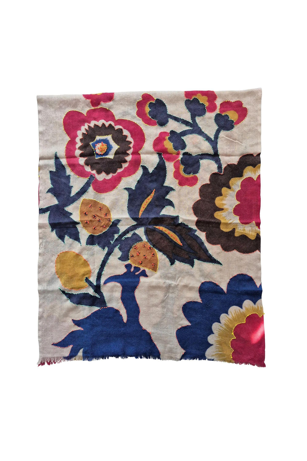 ZODA SCARF PINK-BLUE PURE WOOL SCARF - OS67834