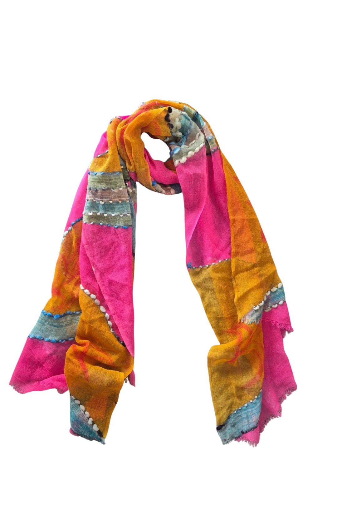 ZODA SCARF PINK-MULTI PURE WOOL SCARF - AI1111
