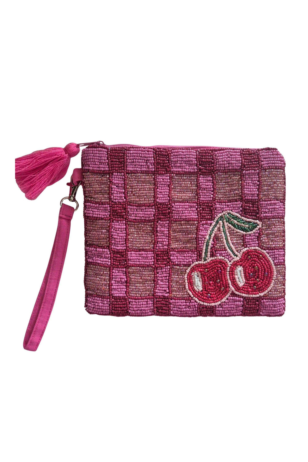 ZODA WALLET-PURSE MULTI BEADED CHERRY PURSE - AC5155