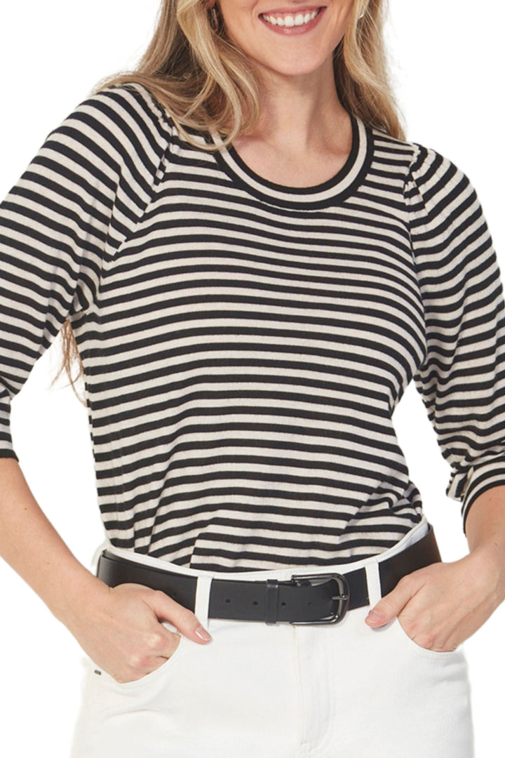 VERGE TOP XS / BLACK-STRIPE ZOE TOP - 9672SF