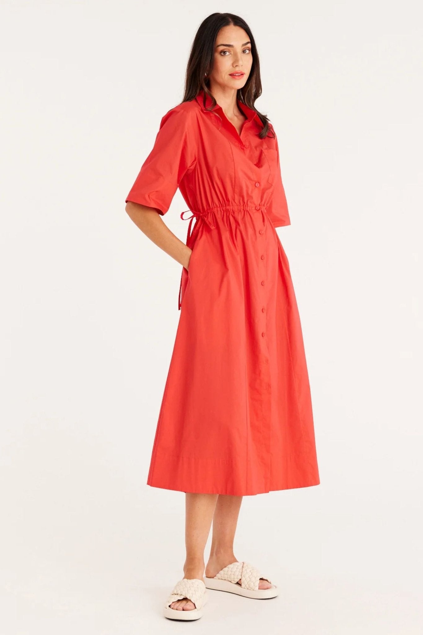 LUCY POPLIN SHIRT DRESS - CSS23329