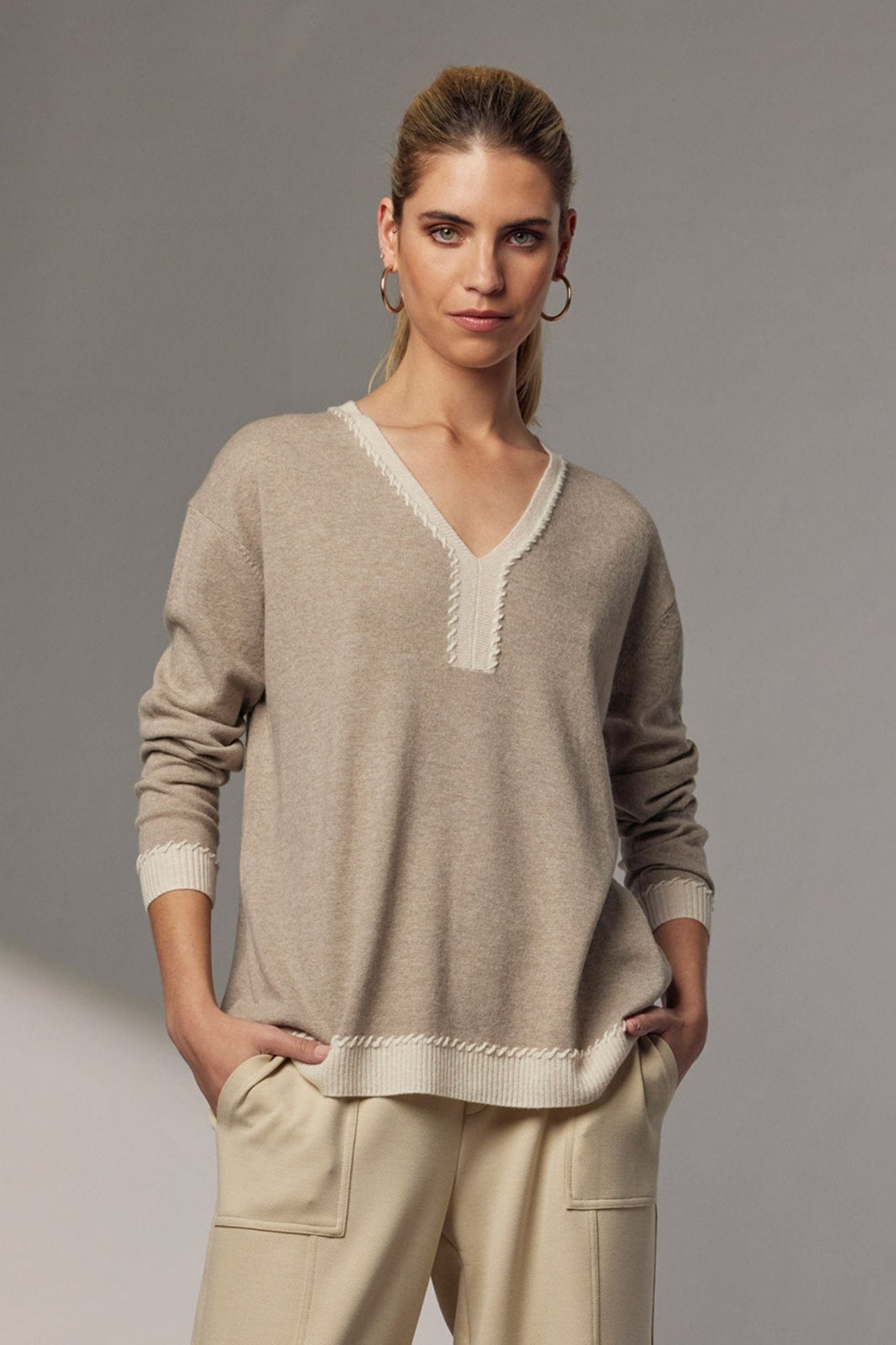 WHIPPED UP V SWEATER - MSK153