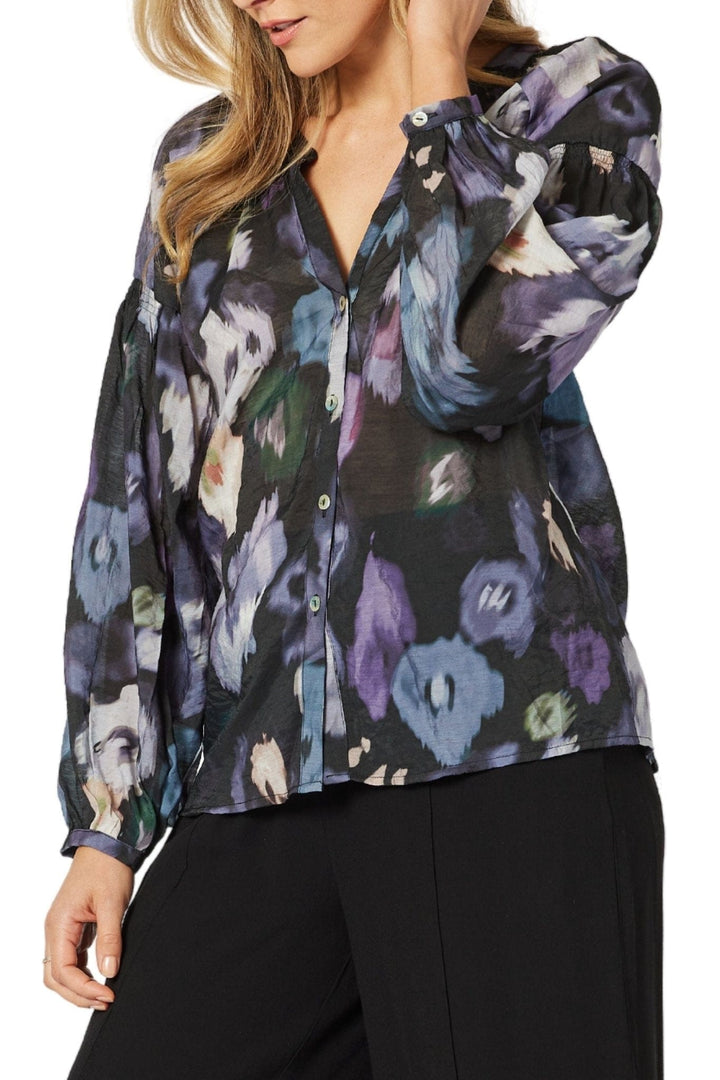 HAMMOCK AND VINE SHIRT 8 / AMETHYST VENICE PRINT SHIRT - 45306HV